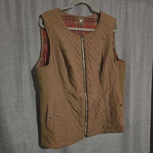 Renuar Quilted Tan Vest Reversible women's LG